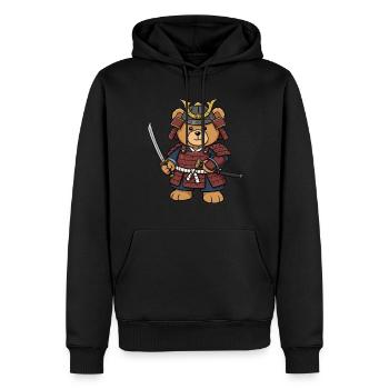 Teddy Bear Samurai - Men’s Premium Organic Hoodie - black - Front - Nico (187cm)