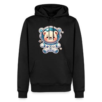 Teddy Bear Astronaut - Men’s Premium Organic Hoodie - black - Front - Nico (187cm)