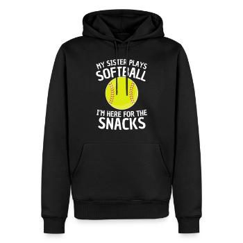 Lustiges Softball Geschwister Design - Männer Premium Bio Hoodie - Schwarz - Vorne - Nico (187cm)
