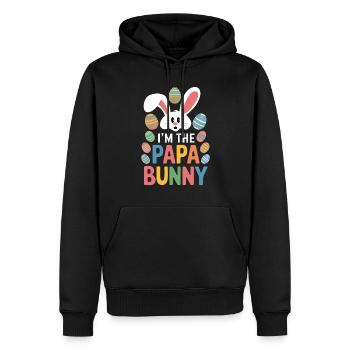 Lustiges Osterhasen Papa Ostern Design - Männer Premium Bio Hoodie - Schwarz - Vorne - Nico (187cm)