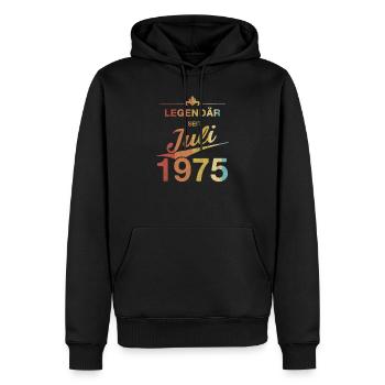 50th Birthday Legendary since July 1975 Volume 75 - Men’s Premium Organic Hoodie - black - Front - Nico (187cm)