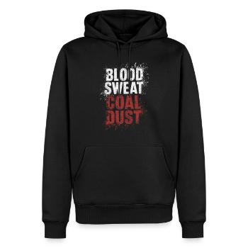 Kohlebergmann Untertagebau Schutzhelmarbeiter - Männer Premium Bio Hoodie - Schwarz - Vorne - Nico (187cm)