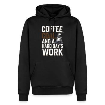 Kohlebergmann Untertagebau Schutzhelmarbeiter - Männer Premium Bio Hoodie - Schwarz - Vorne - Nico (187cm)