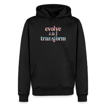 Evolve And Transform Inspirierende Spiritualität - Männer Premium Bio Hoodie - Schwarz - Vorne - Nico (187cm)