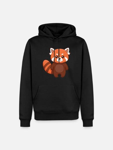 Animal Cartoon Red Panda - Men’s Premium Organic Hoodie - black