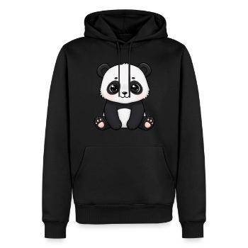 Tier Cartoon Panda - Männer Premium Bio Hoodie - Schwarz - Vorne - Nico (187cm)