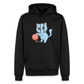 Tier Cartoon Kinderkatze - Männer Premium Bio Hoodie - Schwarz - Vorne - Nico (187cm)