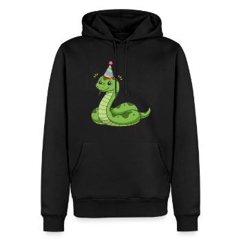 Tier Cartoon Partyschlange - Männer Premium Bio Hoodie - Schwarz - Vorne - Nico (187cm)