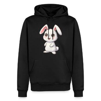 Tier Cartoon Hase - Männer Premium Bio Hoodie - Schwarz - Vorne - Nico (187cm)