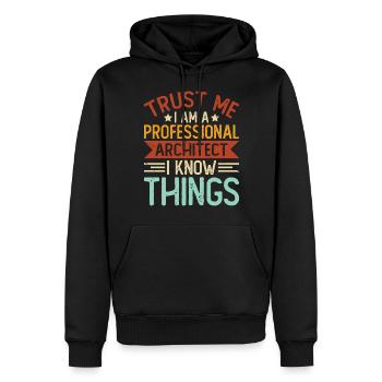 Architekt - Männer Premium Bio Hoodie - Schwarz - Vorne - Nico (187cm)
