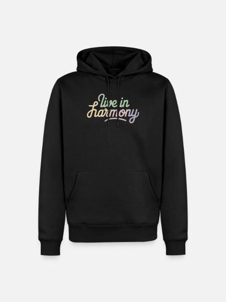 Live In Harmony Inspirational - Men’s Premium Organic Hoodie - black