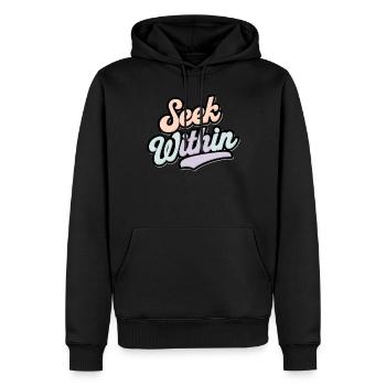 Trouvez l’inspiration de la sagesse intérieure - Sweat à capuche Premium bio Homme - noir - Devant - Nico (187cm)