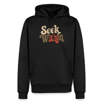 Inspirez-vous : Cherchez à l’intérieur - Sweat à capuche Premium bio Homme - noir - Devant - Nico (187cm)