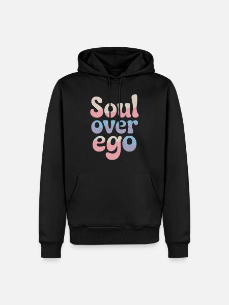 Seele Über Ego Spiritualitätszitat - Herre Premium økologisk hoodie - sort