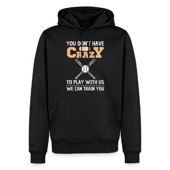 Lustiger Baseball Spruch Baseball Team - Männer Premium Bio Hoodie - Schwarz - Vorne - Nico (187cm)