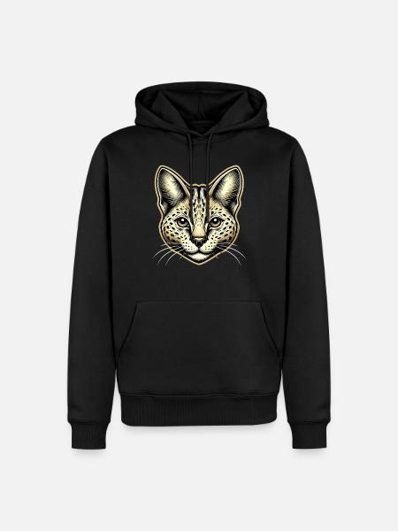 Serval Kat Eksotiske Katte Afrikansk Vildkat - Herre Premium økologisk hoodie - sort