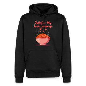 Riz Jollof Cuisine d’Afrique de l’Ouest Nigériane - Sweat à capuche Premium bio Homme - noir - Devant - Nico (187cm)