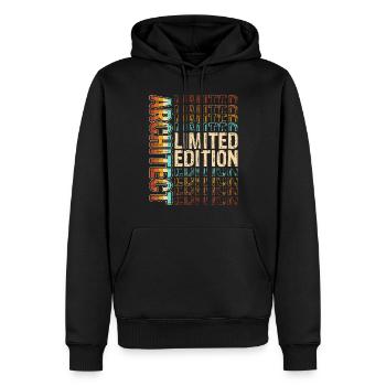 Architecte - Sweat à capuche Premium bio Homme - noir - Devant - Nico (187cm)