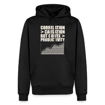 Data Scientists: Correlation Greater - Men’s Premium Organic Hoodie - black - Front - Nico (187cm)