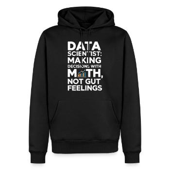 Data Scientists : prendre des décisions avec - Sweat à capuche Premium bio Homme - noir - Devant - Nico (187cm)