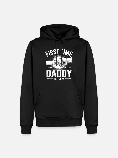 First time dad since 2025 - Men’s Premium Organic Hoodie - black