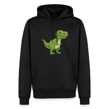 Dino Cartoon Tyrannosaurus Rex - Männer Premium Bio Hoodie - Schwarz - Vorne - Nico (187cm)