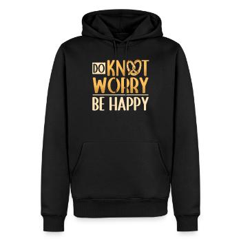 Do Knot Worry, Sei Fröhlich Mit Einem Salzigen - Männer Premium Bio Hoodie - Schwarz - Vorne - Nico (187cm)