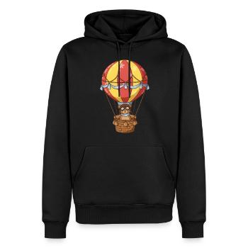 Teddybär Heißluftballonfahrer - Männer Premium Bio Hoodie - Schwarz - Vorne - Nico (187cm)