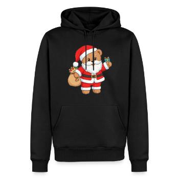 Teddybär Weihnachtsmann - Männer Premium Bio Hoodie - Schwarz - Vorne - Nico (187cm)