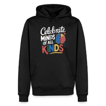 Celebrate Minds of All Kinds Neurodiversity Proud - Sweat à capuche Premium bio Homme - noir - Devant - Nico (187cm)