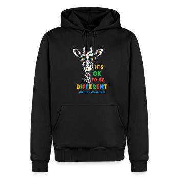 Autisme Autiste - Sweat à capuche Premium bio Homme - noir - Devant - Nico (187cm)