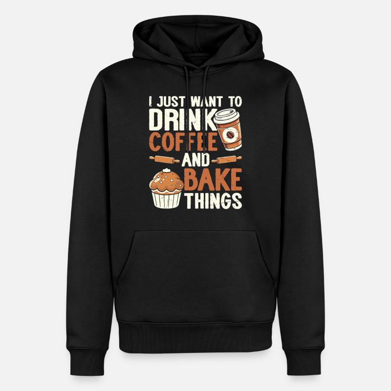 Backen Bäcker Bäckerei - Männer Premium Bio Hoodie - Schwarz