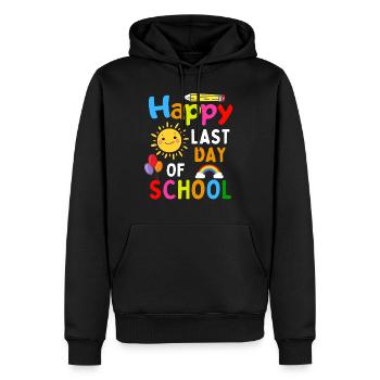 Drôle de dicton de remise des diplômes - Sweat à capuche Premium bio Homme - noir - Devant - Nico (187cm)