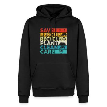 Retten Retten Recyceln Anlage Saubere Pflege Tag der Erde - Männer Premium Bio Hoodie - Schwarz - Vorne - Nico (187cm)
