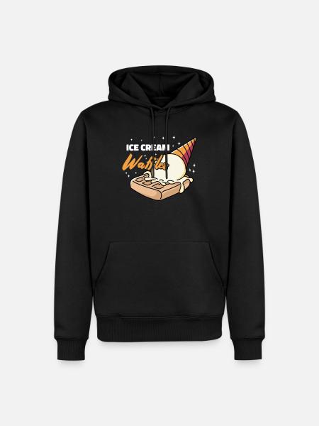 cream Waffles Syrup Breakfast waffles - Men’s Premium Organic Hoodie - black