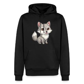 Tier Cartoon Wolf - Männer Premium Bio Hoodie - Schwarz - Vorne - Nico (187cm)