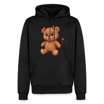 Teddybär Teufel - Männer Premium Bio Hoodie - Schwarz - Vorne - Nico (187cm)
