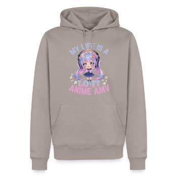 Anime & Music Kawaii - Men’s Premium Organic Hoodie - taupe - Front - Nico (187cm)