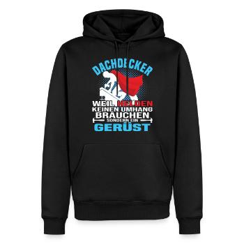 Dachdecker Helden Auf Dem Bau - Männer Premium Bio Hoodie - Schwarz - Vorne - Nico (187cm)
