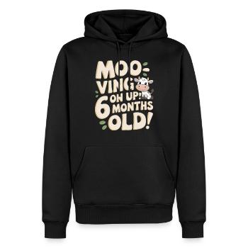 Halbes Jahr Geburtstag Moo-ving On Up 6 Monate Alt - Männer Premium Bio Hoodie - Schwarz - Vorne - Nico (187cm)