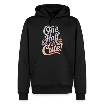 One Half Birthday So Cute Text Design - Men’s Premium Organic Hoodie - black - Front - Nico (187cm)