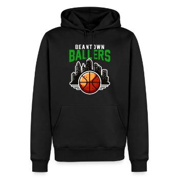 BEANTOWN BALLERS - BASKETBALL - Männer Premium Bio Hoodie - Schwarz - Vorne - Nico (187cm)