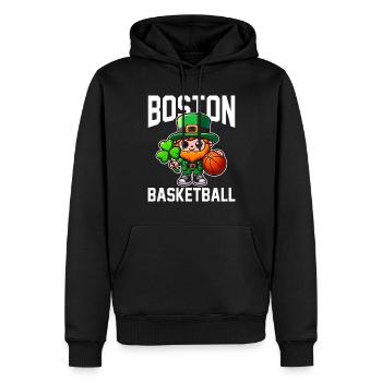 BOSTON BASKETBALL - BASKETBALL - Männer Premium Bio Hoodie - Schwarz - Vorne - Nico (187cm)