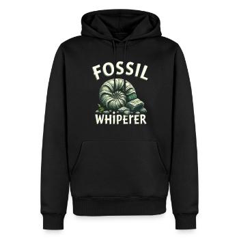Ammonite fossilisée Collector Préhistorique - Sweat à capuche Premium bio Homme - noir - Devant - Nico (187cm)