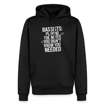 Basse, Guitariste, Musicien, Matériel, Funk, Rock, Jazz - Sweat à capuche Premium bio Homme - noir - Devant - Nico (187cm)