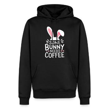Ostern Kaffee Spruch Coffee Osterhase - Männer Premium Bio Hoodie - Schwarz - Vorne - Nico (187cm)