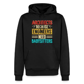 Architekt - Männer Premium Bio Hoodie - Schwarz - Vorne - Nico (187cm)