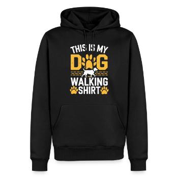 This Is My Dog Walking Shirt - Männer Premium Bio Hoodie - Schwarz - Vorne - Nico (187cm)