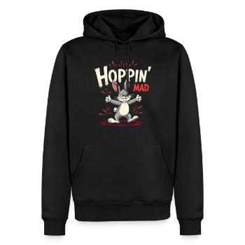 Mürrischer Hase Sarkastisches Tierdesign - Männer Premium Bio Hoodie - Schwarz - Vorne - Nico (187cm)