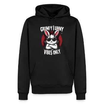 Mürrischer Hase Sarkastisches Tierdesign - Männer Premium Bio Hoodie - Schwarz - Vorne - Nico (187cm)